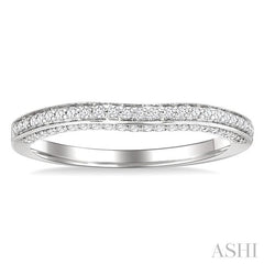 1/5 Ctw Top and Front Round Cut Diamond Wedding Band in 14K White Gold