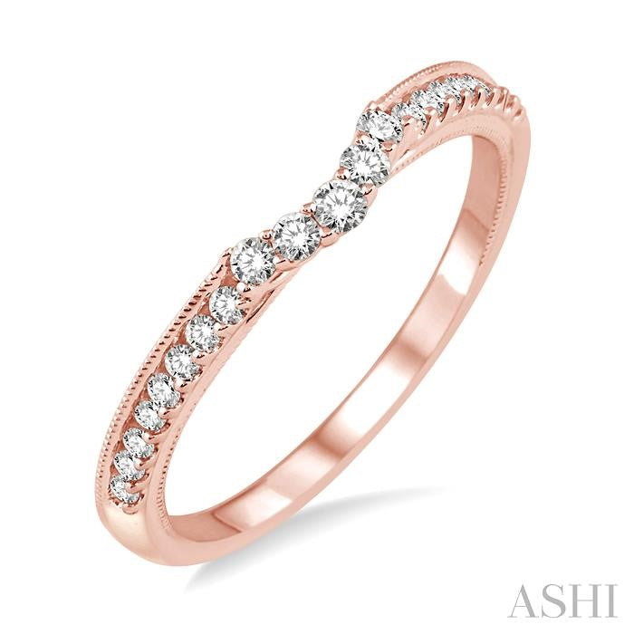 1/4 Ctw Round Cut Diamond Wedding Band in 14K Rose Gold