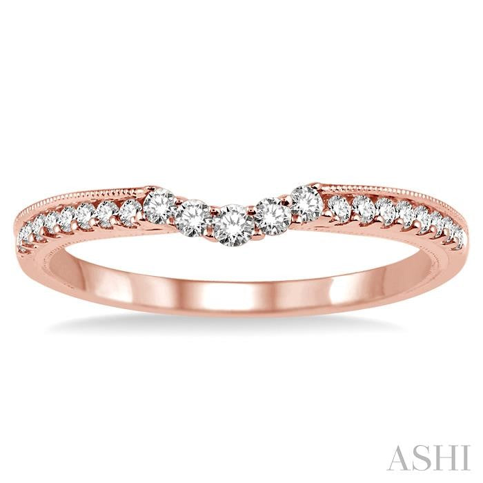 1/4 Ctw Round Cut Diamond Wedding Band in 14K Rose Gold