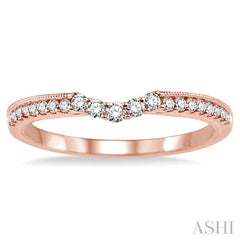 1/4 Ctw Round Cut Diamond Wedding Band in 14K Rose Gold
