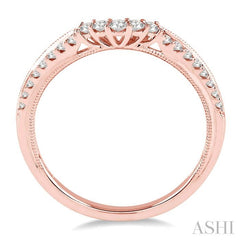 1/4 Ctw Round Cut Diamond Wedding Band in 14K Rose Gold