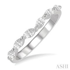 1/3 Ctw Marquise Cut Diamond Wedding Band in 14K White Gold