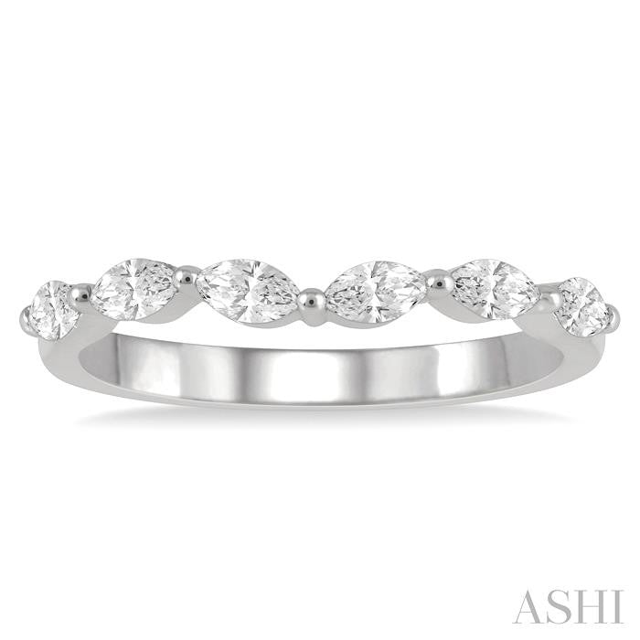 1/3 Ctw Marquise Cut Diamond Wedding Band in 14K White Gold