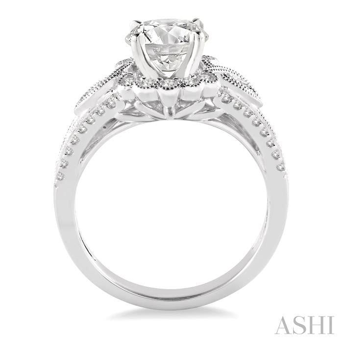 1/2 Ctw Diamond Semi-Mount Engagement Ring in 14K White Gold