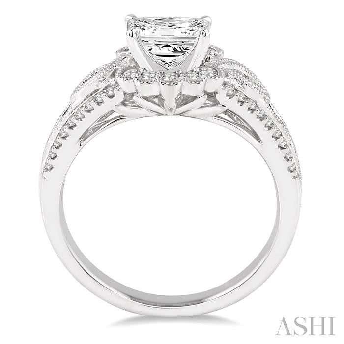 3/8 Ctw Diamond Semi-Mount Engagement Ring in 14K White Gold