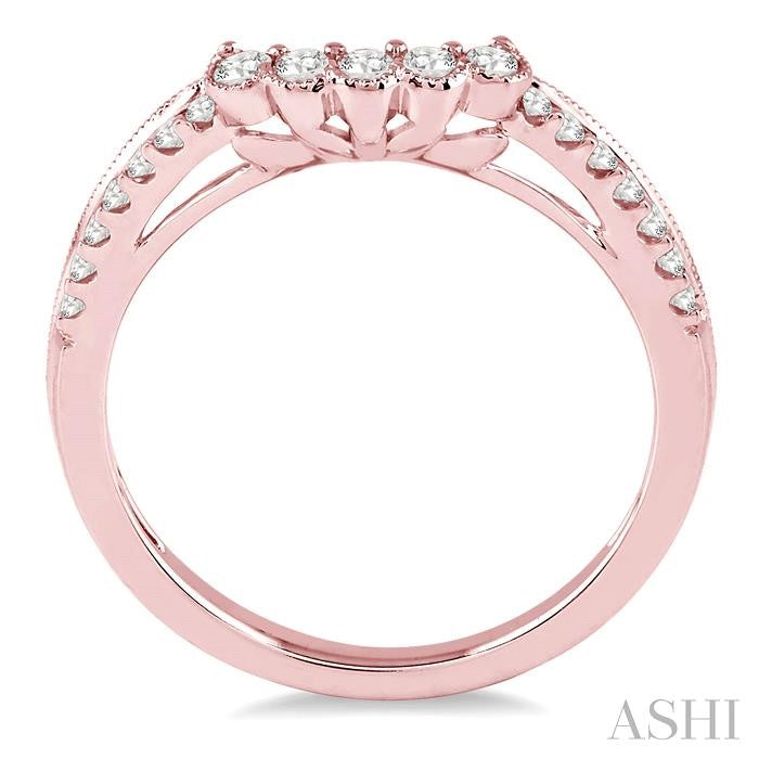 1/3 Ctw Round Cut Diamond Wedding Band in 14K Rose Gold