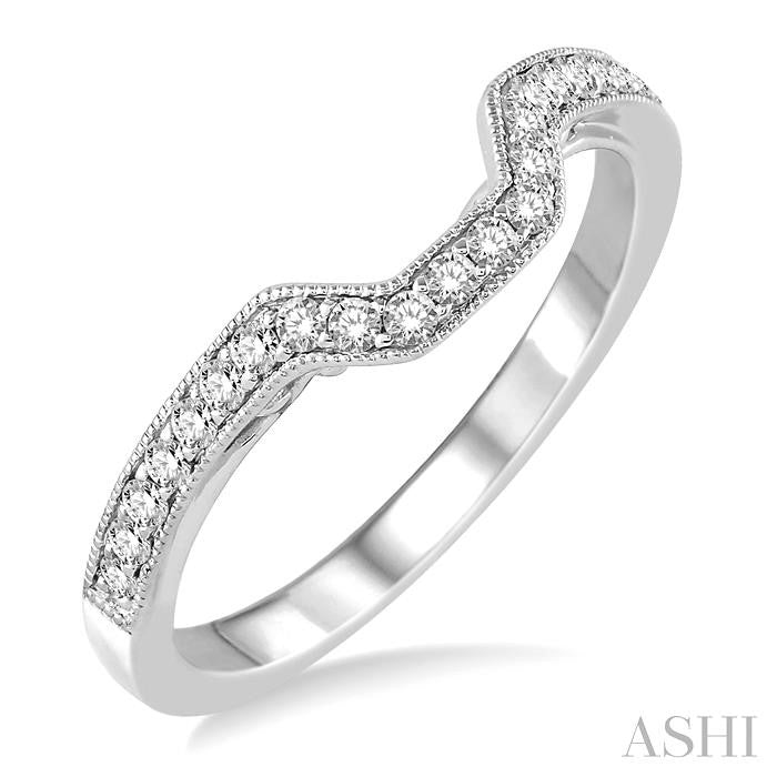 1/4 Ctw Round Cut Diamond Wedding Band in 14K White Gold