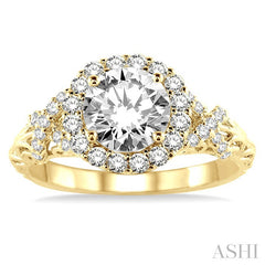 1/2 Ctw Diamond Semi-Mount Engagement Ring in 14K Yellow Gold