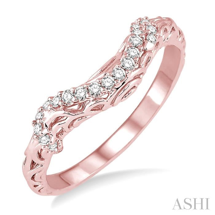 1/6 Ctw Round Cut Diamond Wedding Band in 14K Rose Gold