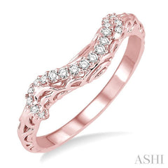 1/6 Ctw Round Cut Diamond Wedding Band in 14K Rose Gold