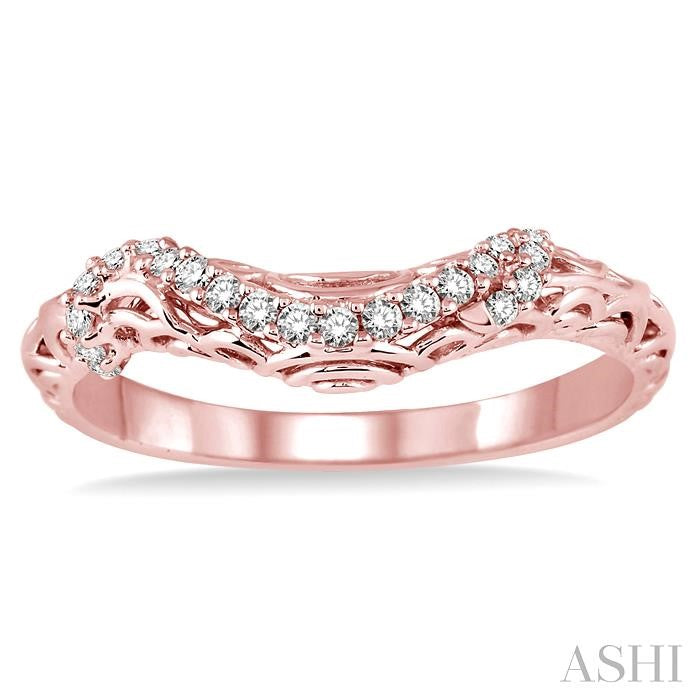 1/6 Ctw Round Cut Diamond Wedding Band in 14K Rose Gold