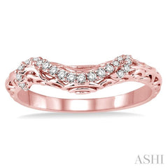 1/6 Ctw Round Cut Diamond Wedding Band in 14K Rose Gold