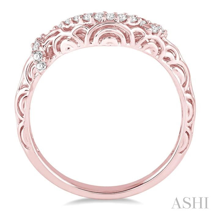 1/6 Ctw Round Cut Diamond Wedding Band in 14K Rose Gold