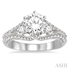 5/8 Ctw Diamond Semi-Mount Engagement Ring in 14K White Gold