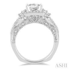 3/4 Ctw Diamond Semi-Mount Engagement Ring in 14K White Gold