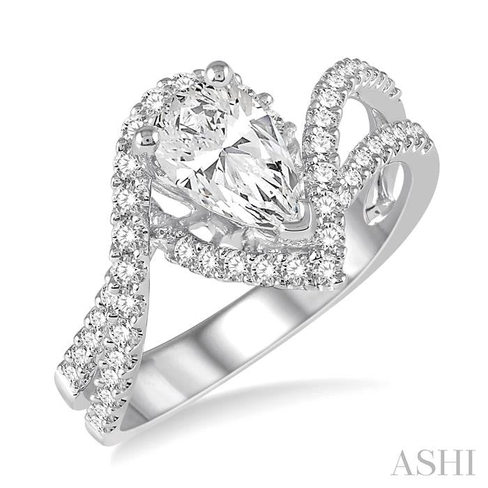 1/2 Ctw Diamond Semi-Mount Engagement Ring in 14K White Gold