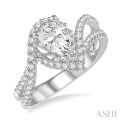 1/2 Ctw Diamond Semi-Mount Engagement Ring in 14K White Gold