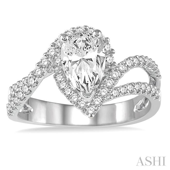 1/2 Ctw Diamond Semi-Mount Engagement Ring in 14K White Gold