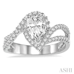 1/2 Ctw Diamond Semi-Mount Engagement Ring in 14K White Gold