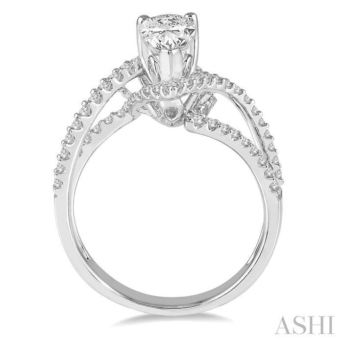 1/2 Ctw Diamond Semi-Mount Engagement Ring in 14K White Gold