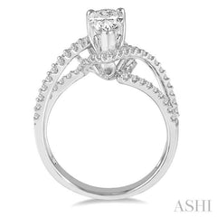 1/2 Ctw Diamond Semi-Mount Engagement Ring in 14K White Gold