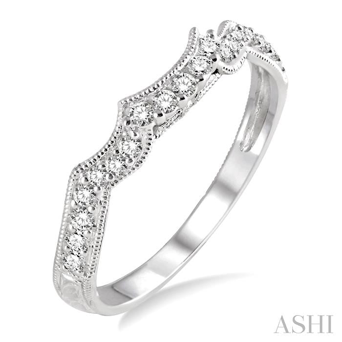 1/5 Ctw Round Cut Diamond Wedding Band in 14K White Gold