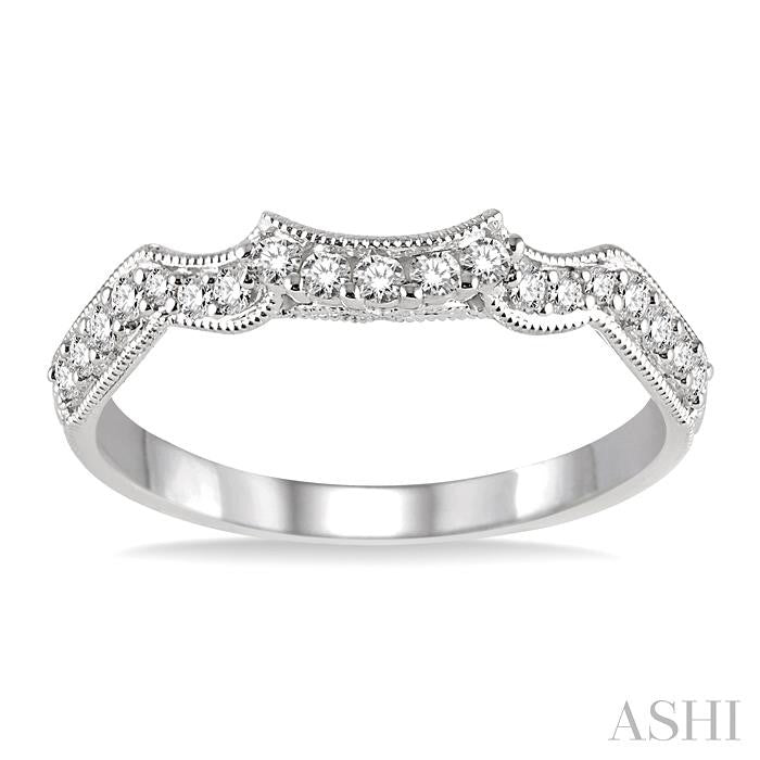 1/5 Ctw Round Cut Diamond Wedding Band in 14K White Gold