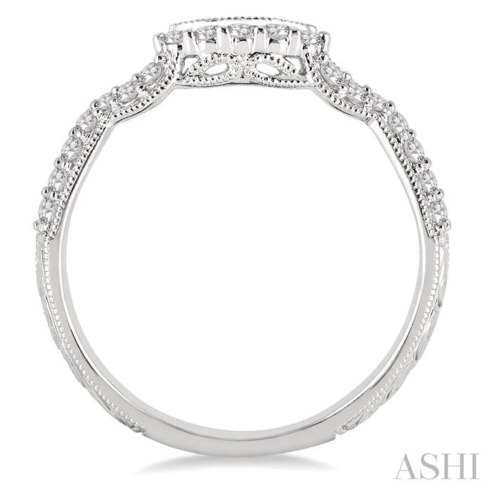 1/5 Ctw Round Cut Diamond Wedding Band in 14K White Gold