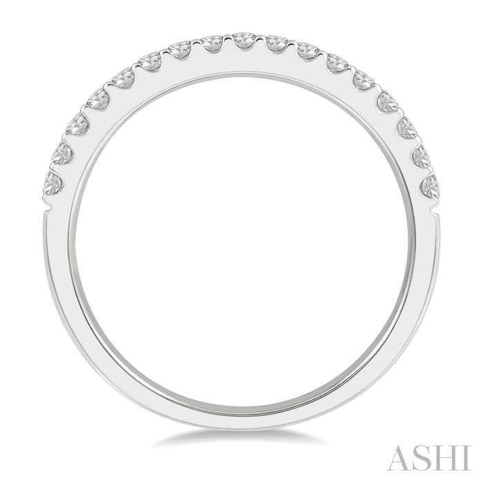 1/3 Ctw Round Cut Diamond Wedding Band in 14K White Gold