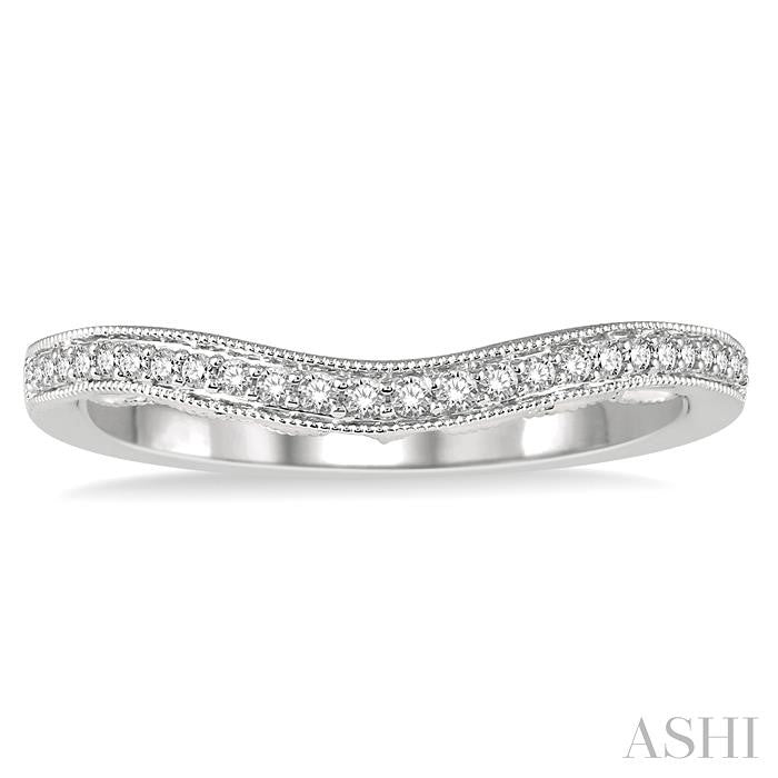 1/6 Ctw Half Eternity Round Diamond Wedding Band in 14K White Gold