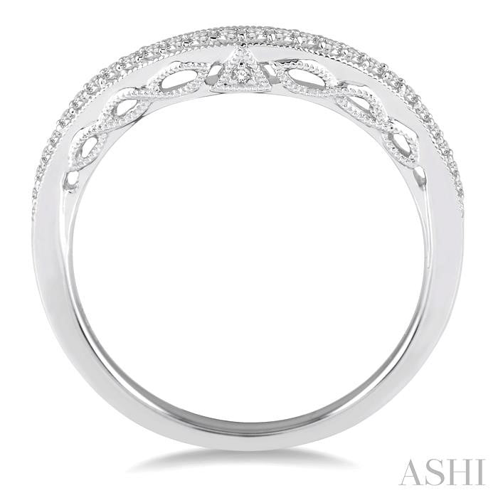 1/6 Ctw Half Eternity Round Diamond Wedding Band in 14K White Gold