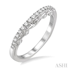 1/4 Ctw Round Cut Diamond Wedding Band in 14K White Gold