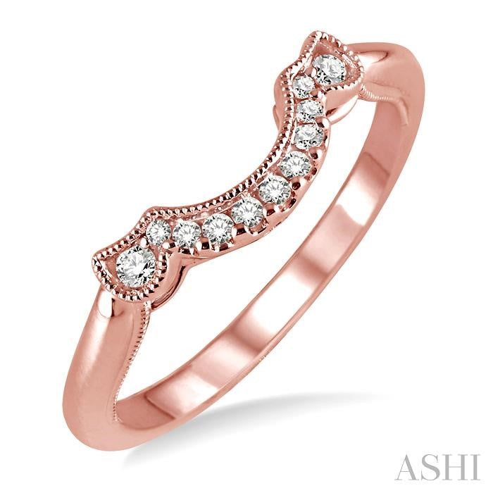 1/10 Ctw Round Cut Diamond Wedding Band in 14K Rose Gold