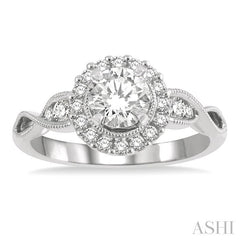 1/3 Ctw Diamond Semi-Mount Engagement Ring in 14K White Gold