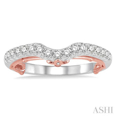 1/3 Ctw Round Cut Diamond Wedding Band in 14K White and Rose Gold