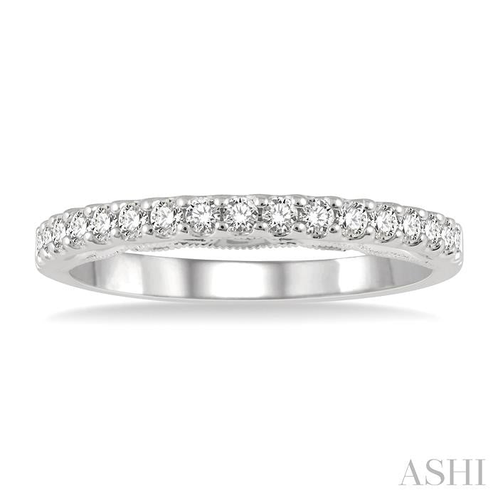 1/3 Ctw Round Cut Diamond Wedding Band in 14K White Gold