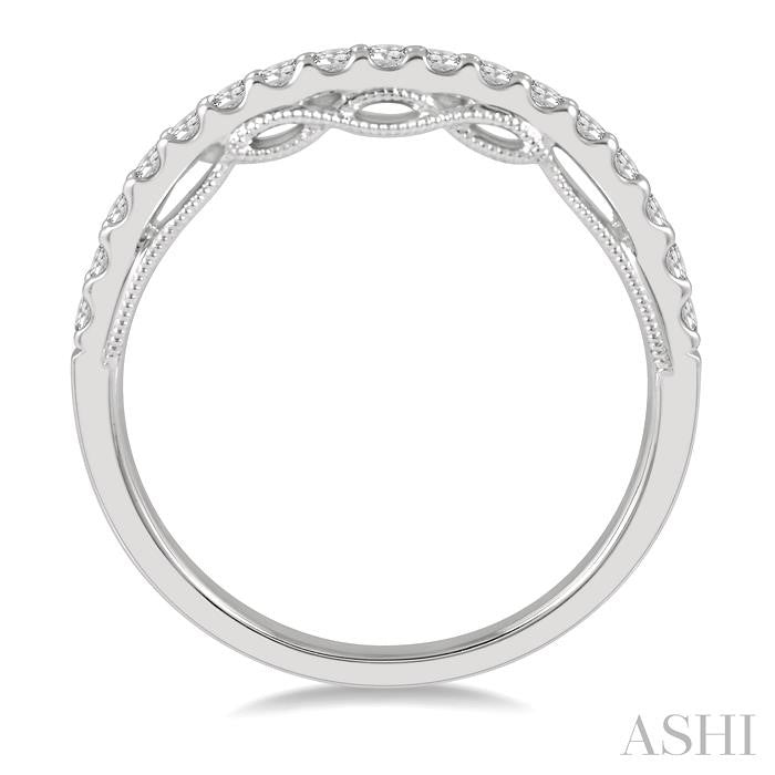 1/3 Ctw Round Cut Diamond Wedding Band in 14K White Gold
