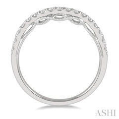 1/3 Ctw Round Cut Diamond Wedding Band in 14K White Gold