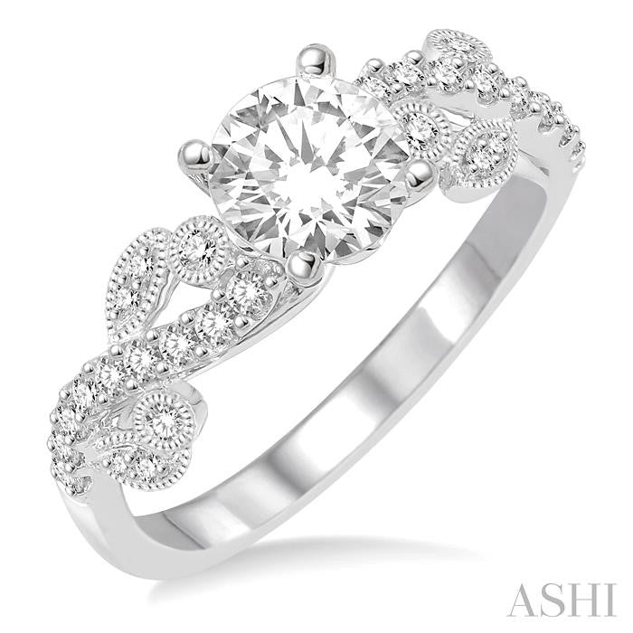 1/3 Ctw Diamond Semi-Mount Engagement Ring in 14K White Gold
