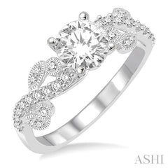 1/3 Ctw Diamond Semi-Mount Engagement Ring in 14K White Gold