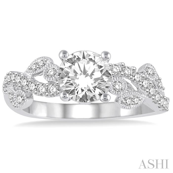 1/3 Ctw Diamond Semi-Mount Engagement Ring in 14K White Gold