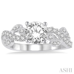 1/3 Ctw Diamond Semi-Mount Engagement Ring in 14K White Gold