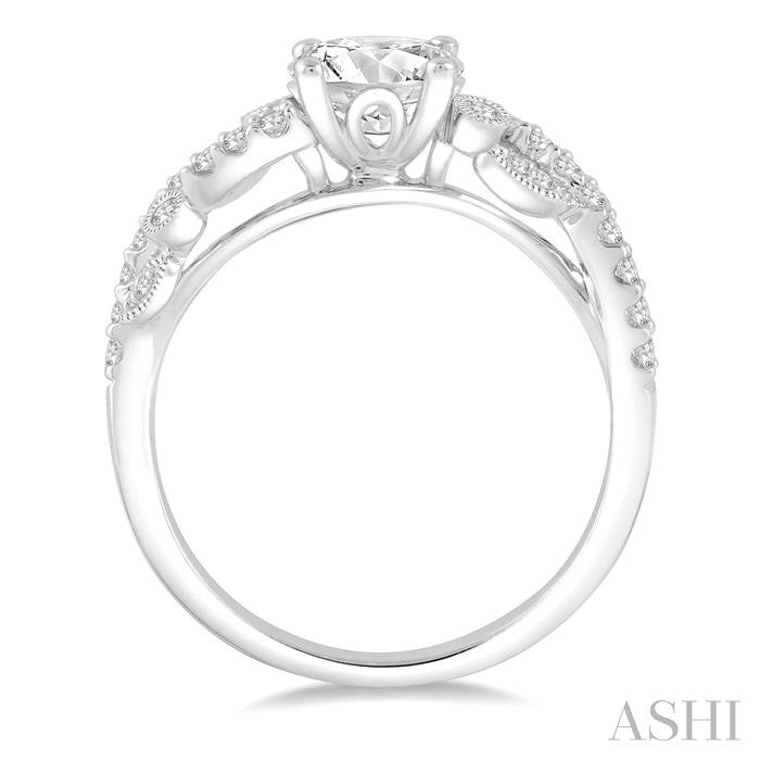 1/3 Ctw Diamond Semi-Mount Engagement Ring in 14K White Gold