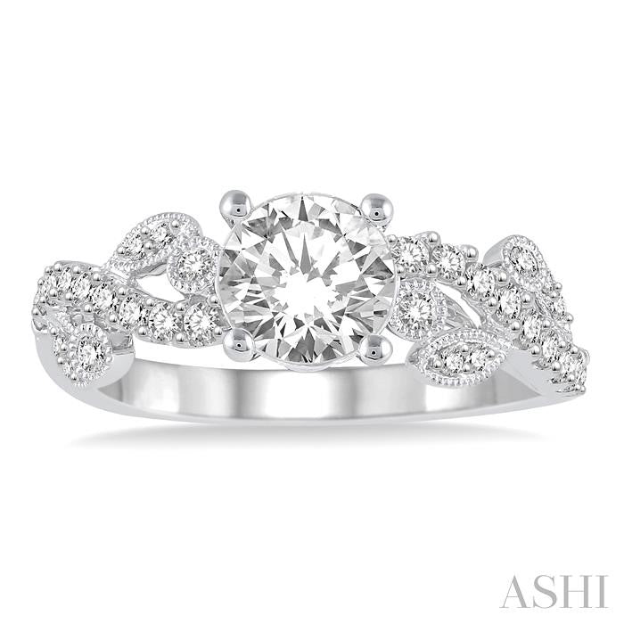 1/4 Ctw Diamond Semi-Mount Engagement Ring in 14K White Gold