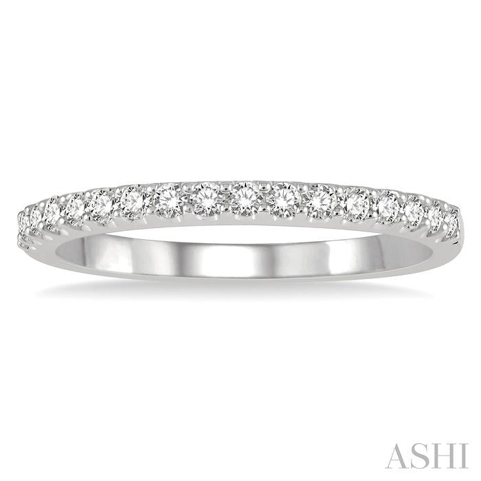1/3 Ctw Round Cut Diamond Wedding Band in 14K White Gold