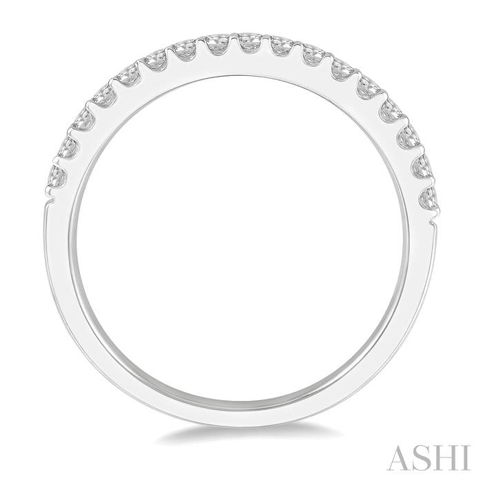 1/3 Ctw Round Cut Diamond Wedding Band in 14K White Gold