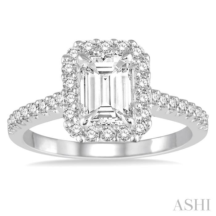 3/8 Ctw Round Cut Diamond Semi-Mount Engagement Ring in 14K White Gold