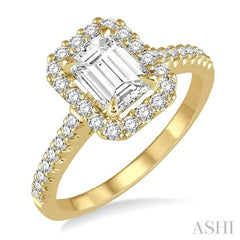 3/8 Ctw Round Cut Diamond Semi-Mount Engagement Ring in 14K Yellow Gold