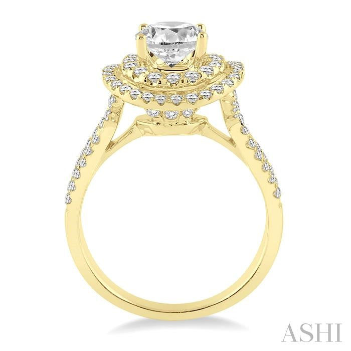 3/4 Ctw Diamond Semi-Mount Engagement Ring in 14K Yellow Gold