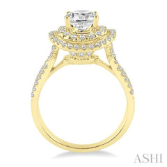 3/4 Ctw Diamond Semi-Mount Engagement Ring in 14K Yellow Gold